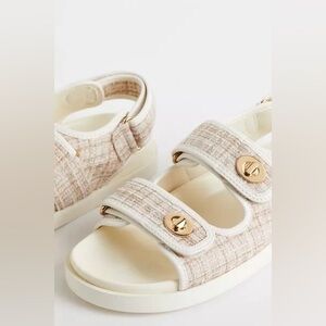 Cream Fabric H&M Sandals Size 41